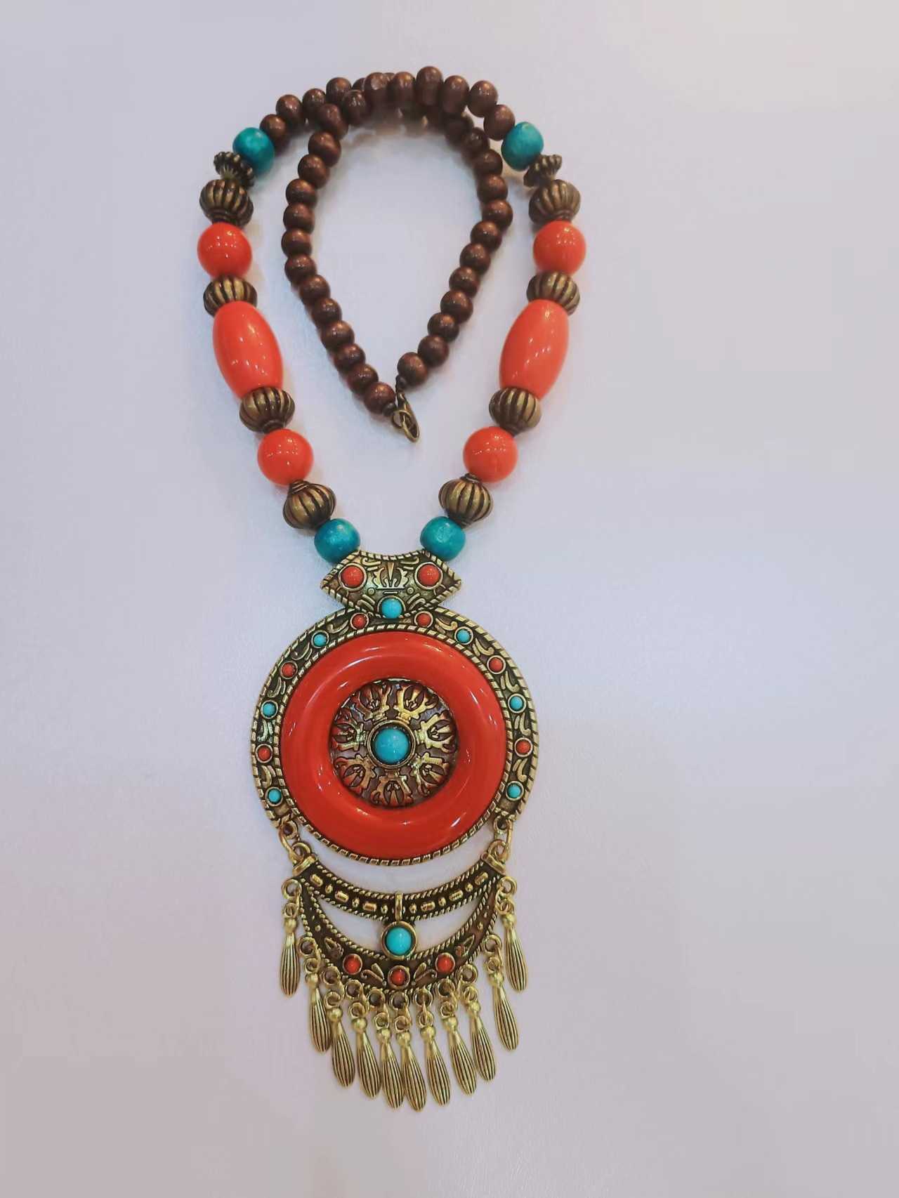 Pendant Necklaces Shop Bohemian Pendant Tibetan Ethnic Style Necklace Tassel Beach Sweater Chain H25219