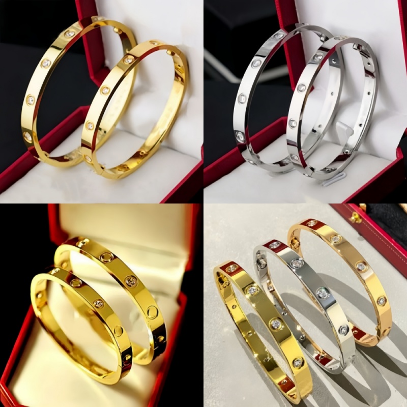 High Quality Designer Bracelet Designer Jewelry Women Men Unisex Titanium Steel Bracelet with Diamonds Classic Design Luxury Jewelry Charm Silver Gold Bracelet