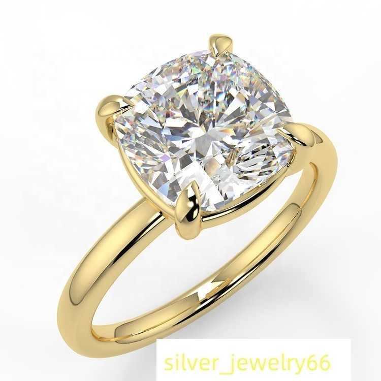AU750 18K Solid Gold Moissanite Ring Moissanite Halo Rings Gold Rings Women