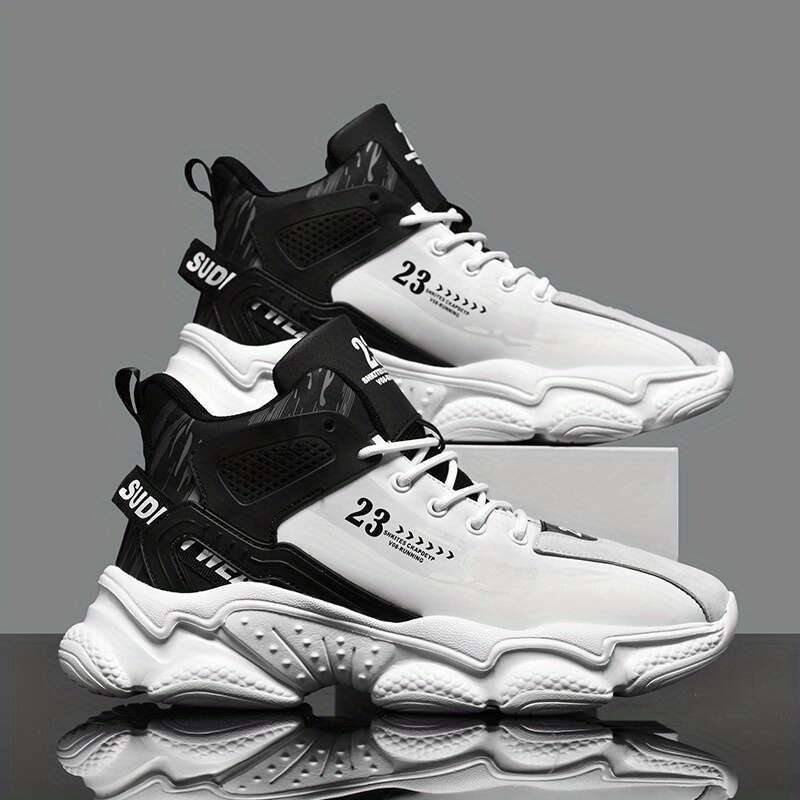 Men's high top basketball fashionable an ti sli p training, walking and running shoes, casual sports shoes