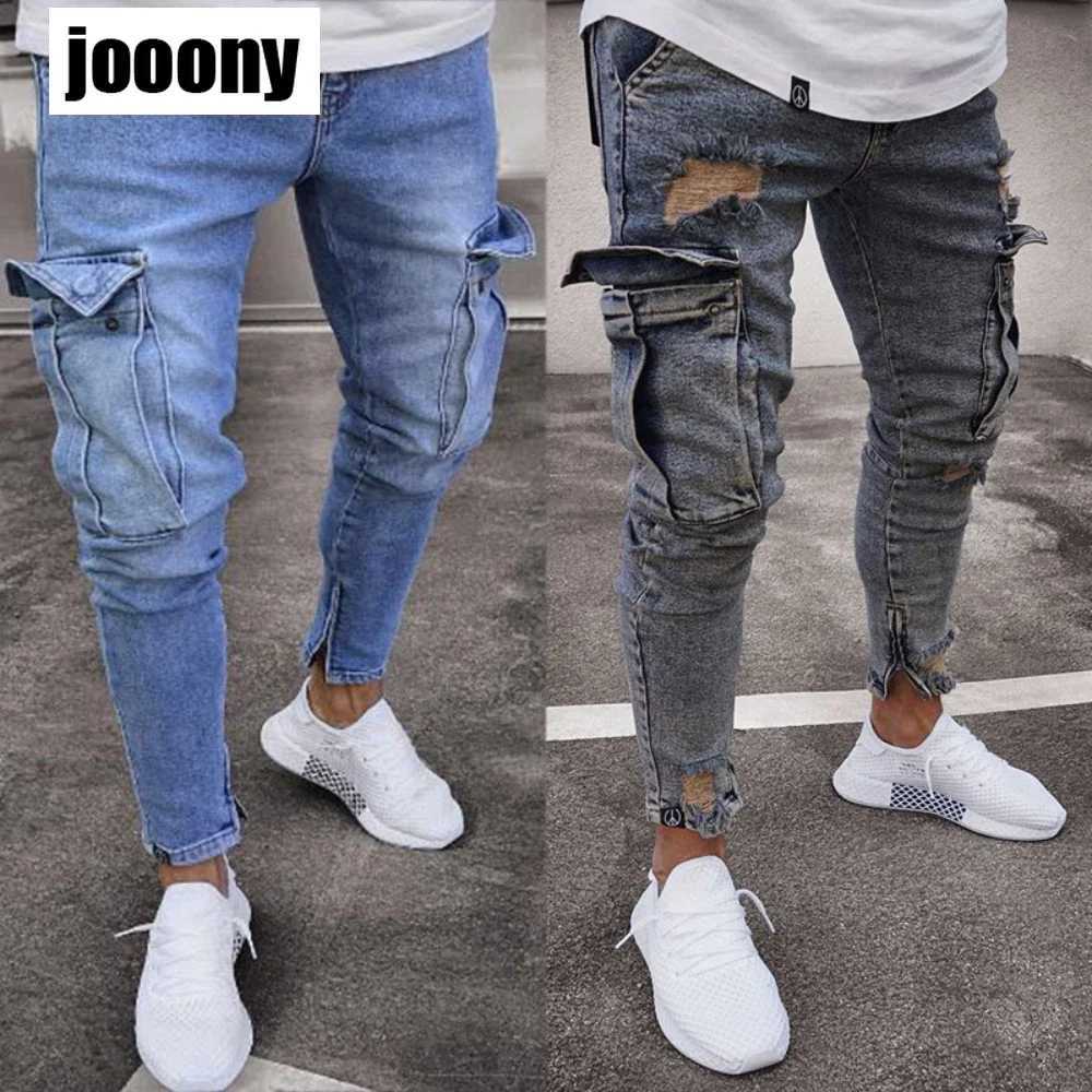 streetwear jean femme baggy pockets denim Jeans for men clothing Man casual pants Mens jeans casual slim Male trousers X250220