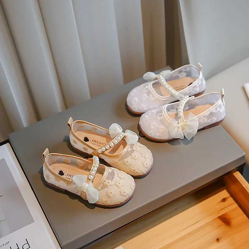 Flower Print Girls Shoes Princess Flats 2024 Spring/Summer Childrens Shoes X250220