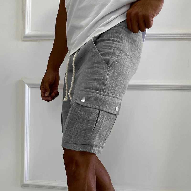 Casual Loose Breathable Shorts For Mens Spring Summer Fashion Patchwork Pockets Cargo Shorts Men Vintage Solid Color Fit Shorts X250220