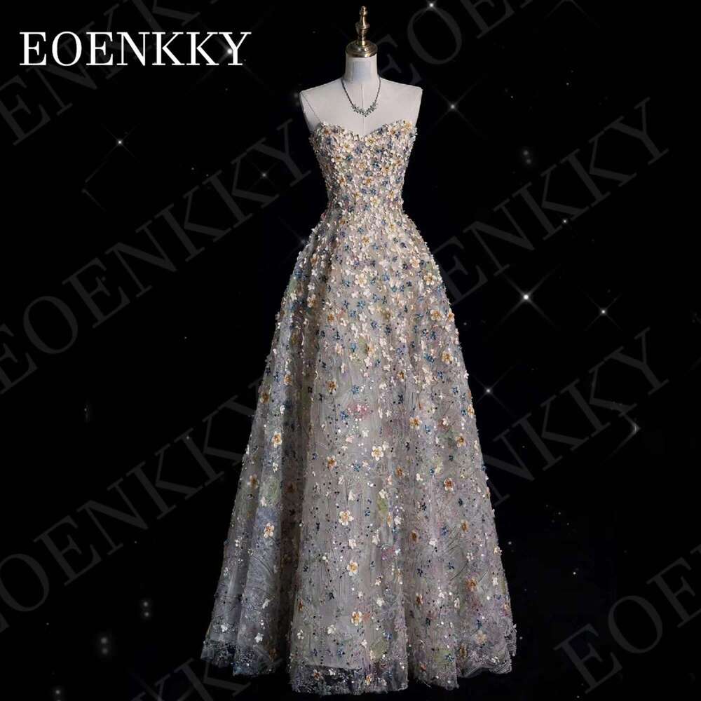 EOENKKY of the Prom 3D wer or Length Sweetheart Strapless Formal Graduation Dress A ha