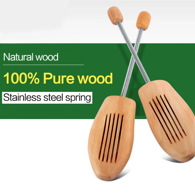 1 Pair Wooden Shoe Tree Unisex Highgrade Spring Shoes Adjustable Support Stretcher Shaped Fixed Without Distortion 250219