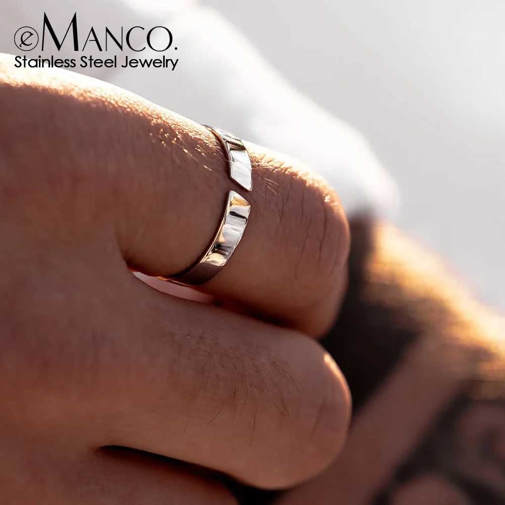 eManco European And Punk Trend Minimal Unisize Ring Stainless Steel Platinum Fashion Accessories Direct Ss X250220