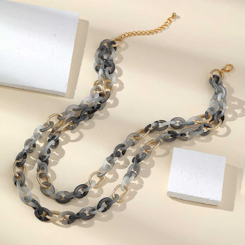 Pendant Necklaces Board necklace Korean version Ins Harajuku cool style street necklace personality niche accessory H25219