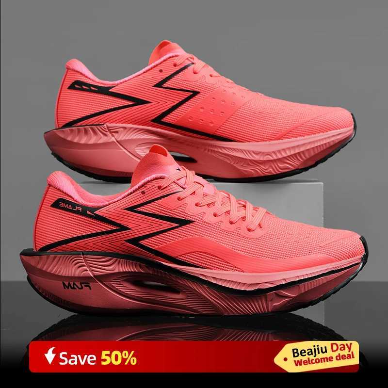 Carbon Plate Air Cushion Men Sports Running Shoes Marathon Breathable Lightweight Wens Cfortable Athletic Nonskid Sneakers Z250304