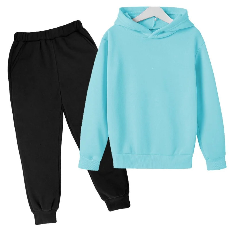 Kids Spring and Autumn Hoodie Boys and Girls Hoodie Two Piece Set 2-12 Years Old Selling Casual Sports Set Long SleevePants 250219