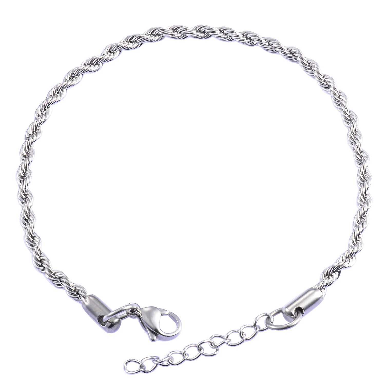 2//3/4mm Stainl Steel Rope Chain Bracelet For Woman Girl Gold/Silver Color Classic Fashion Jewelry Gift WholesaleXJ250219