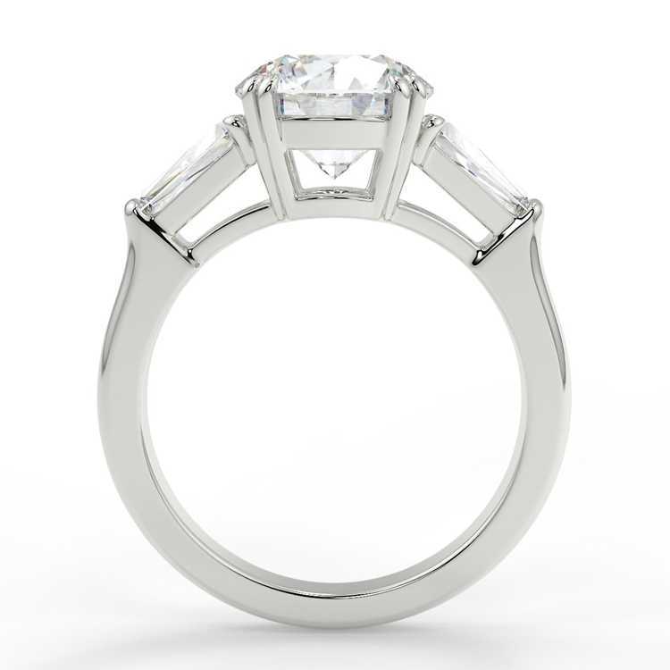 14K Solid Gold 3 Stones Moissanite Diamond Fashion Rings Pure Yellow Gold Wedding Ring for Girlfriend