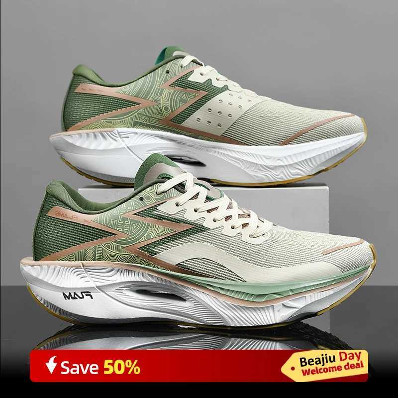 Carbon Plate Air Cushion Men Sports Running Shoes Marathon Breathable Lightweight Wens Cfortable Athletic Nonskid Sneakers Z250304