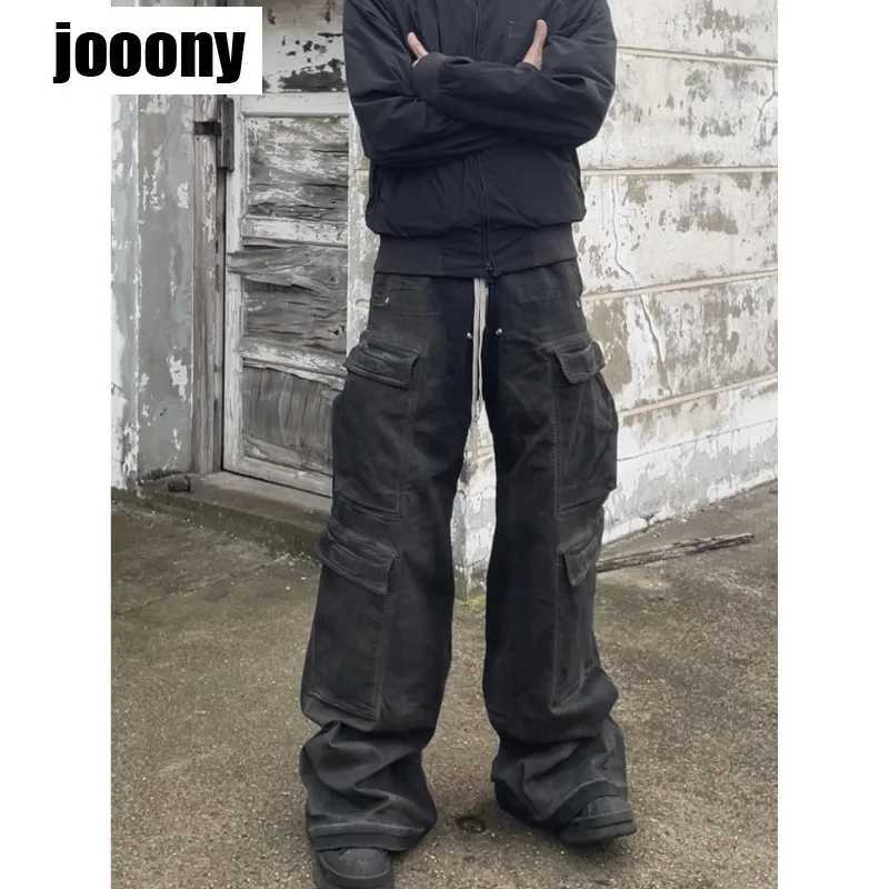 Jeans Men Clothes Baggy Y2K Streetwear Pants For Men Punk Loose Personalized Washed Chic Denim Trousers Hip hop style Basic X250220