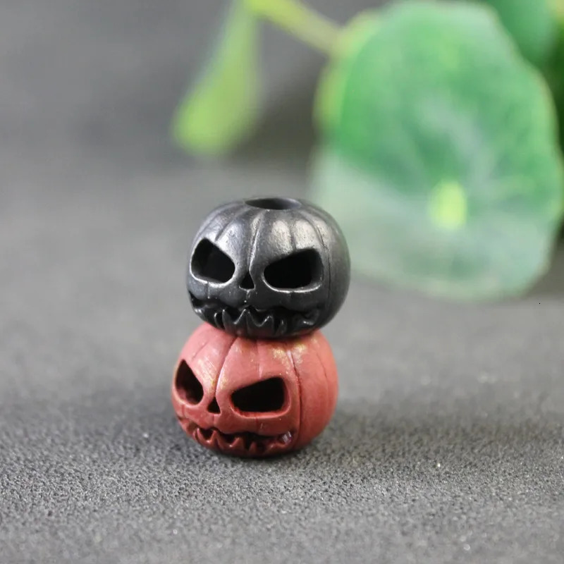 Halloween Pumpkin Skull Face Light EDC Brass Knife Bead DIY Weaving Umbrella Rope Hanging Outdoor Tool Pendant Accessories 250213