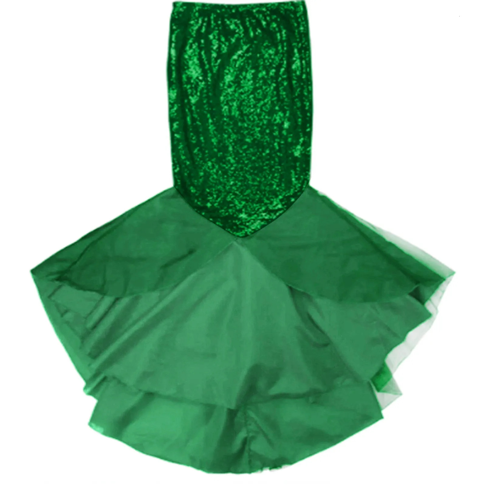 Women Ladies Shiny Sequined Mermaid Tail Skirt Party Pography Cosplay Costume On Carnival Theme Dress 250220