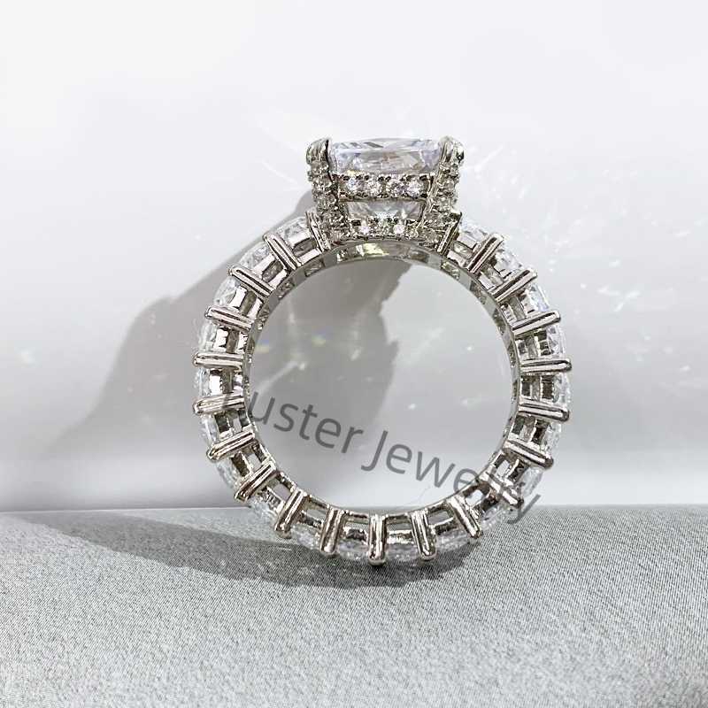 Luster Jewellery D White Engagement 925 Sterling Silver Eternity Men Ring Moissanite Diamond
