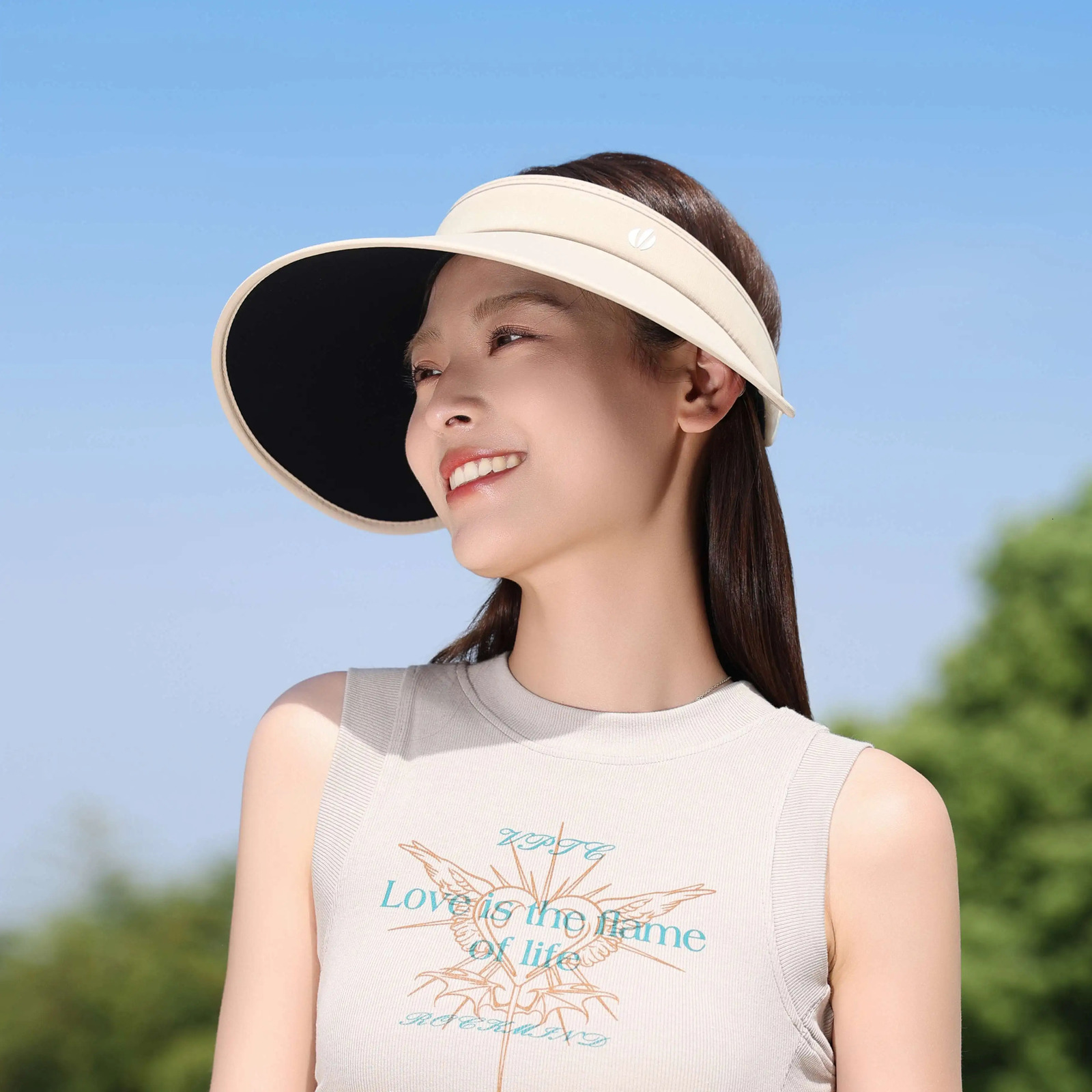 Velvet vinyl hollow cap womens summer large conical folding sun hat outdoor sports face sunshade sun hat UPF50vacation beach 250219