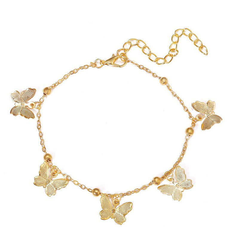 Charm Bracelets Popular Butterfly Pendant Bracelet simple temperament beach Anklet foot jewelry hollowed out Butterfly Bracelet H25220