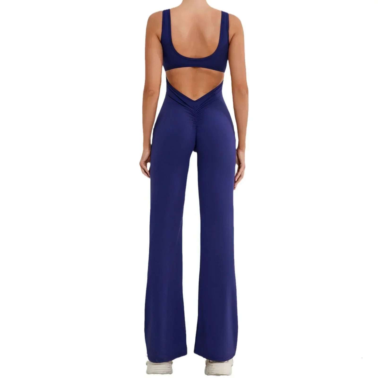 Seamless Yoga Jumpsuits Sports Fiess Hollow-Out Beauty Back Hip-Lifting One-Piece Exercise Workout Gym Tracksuit For Women