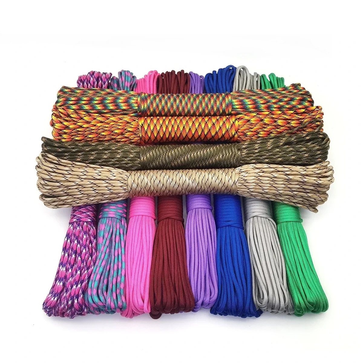 Color Dia 4 MM 31 Meters 9 stand Cores Paracord Parachute Cord Lanyard Tent Rope For Hiking Camping Clothesline DIY Bracelet 250213