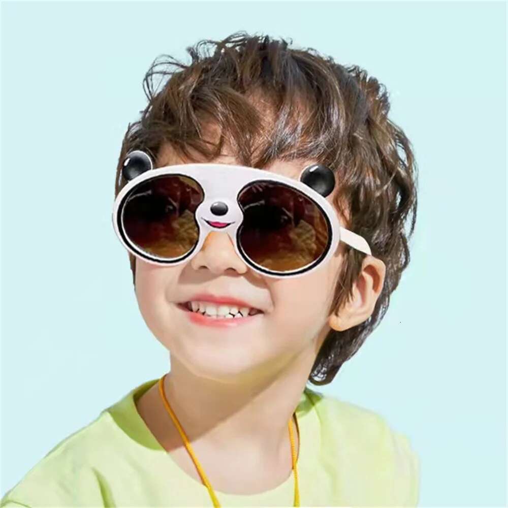 Ddmyshoesvip Kids Boys Girls Funny Panda Sunglasses Cute Cartoon Children S Sun Glasses Silicone Frame Outdoor UV Shades New In