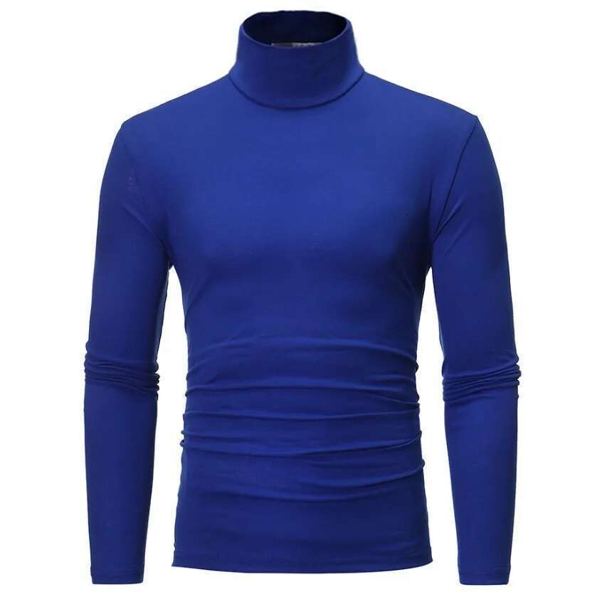 Men's Basic Covered Cut Roll-Neck Sweater, Thin Bottom Uniform T-Shirt, High-Neck Sweater, Men's Fashion, Autumn, Spring
