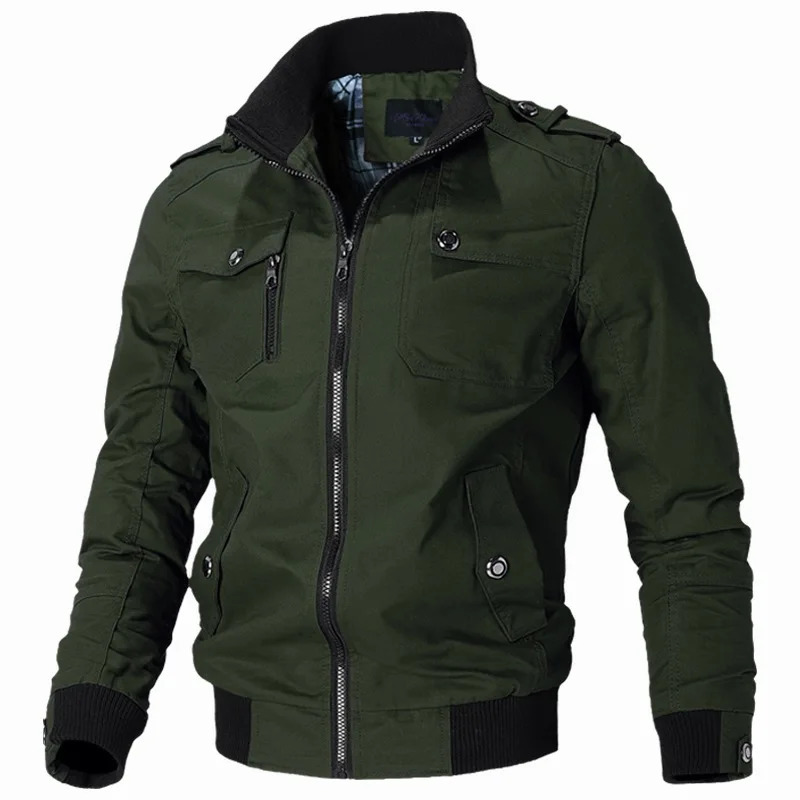 Bomber Jacket Men Fashion Casual Windbreaker Jacket Coat Men Spring Autumn Outwear Solid Stand Slim Jacket Mens 250219