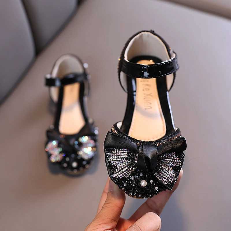 Kids Princess Shoes Luxurious Party Wedding Sequins 21-30 Infant Girls Mary Janes Glitter Fashion Pink Green Children Flats X250220