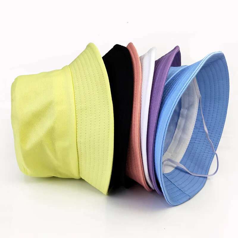 Ddmyshoesvip Children Cotton Bucket Hats Girl Summer Sunscreen Panama Boy Pure Color Sunbonnet Fedoras Outdoor Fisherman Hat Beach Cap