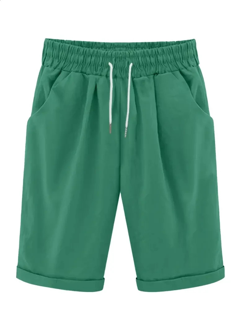 Women Beach Shorts Summer Casual Solid Drawstring shorts high waist loose shorts for s Soft Cool female shorts 250217