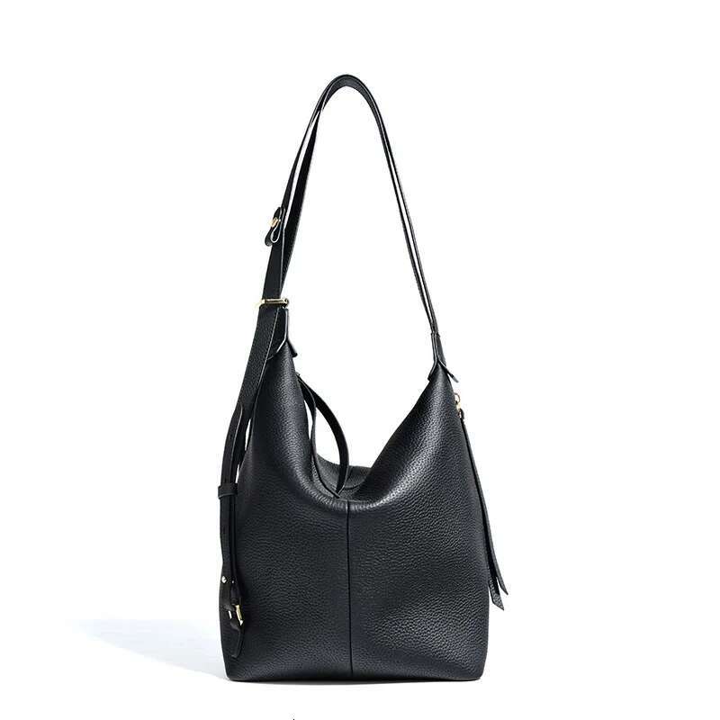 Multi-Function Double Shoulder Bag Female Crossbody Bags Bolsos Mujer 2024 New Fashion Trendy Real Leather Underarm Bucket Tote