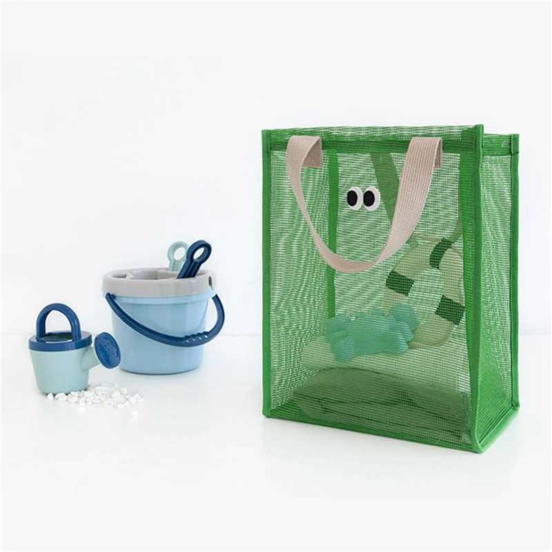 Women Summer Beach Bag Lovely Eye Print Ladies Casual Handbag Tote Bag Large Capacity Mesh Fabric Reusable Swimming Shoulder Bag Z250219