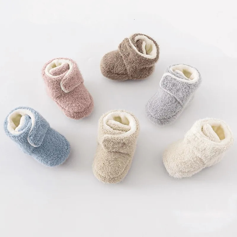 born Baby Boy Girl Winter Fluffy Training Shoes Fleece Inside Infant Toddler Boots Sneakers Soft Casual Chaussure Sock 250219