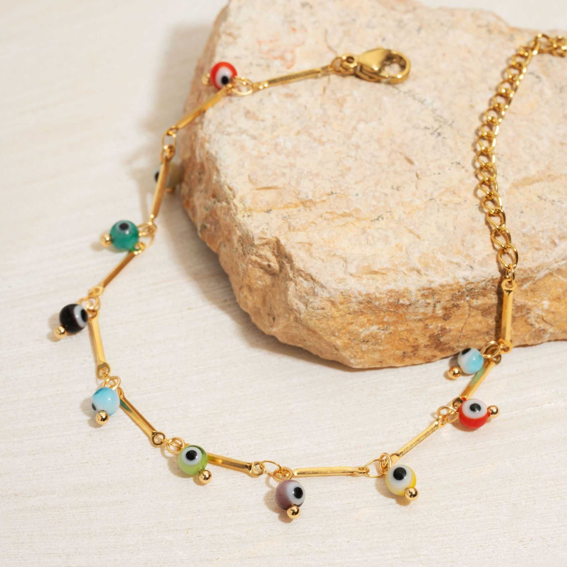 Charm Bracelets Unique beach versatile womens simple bohemian colorful rice bead bracelet bohemian style bracelet H25220