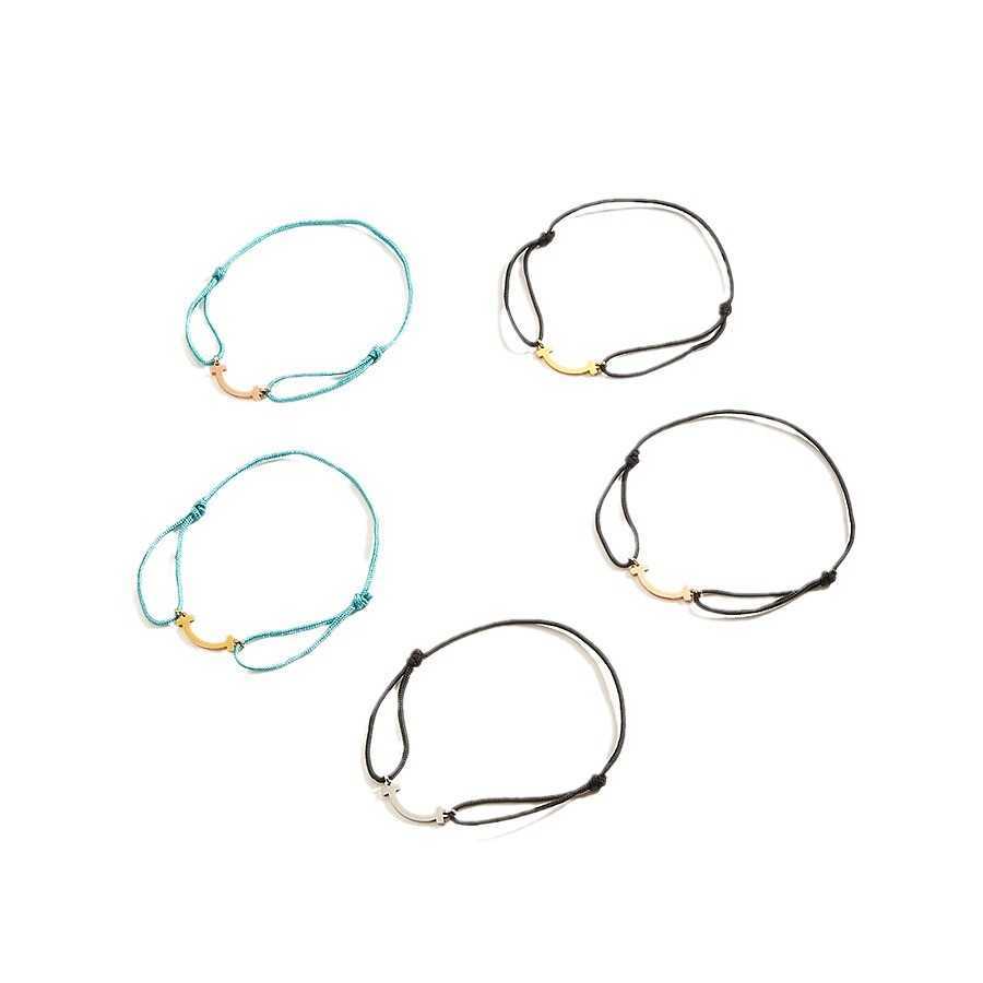 Charm Bracelets for Women Smiling Face Hand Rope Stainless Steel Vacuum Plated NonFading Simple DIY Bracelet Z250910