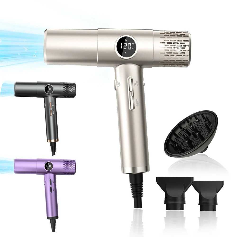 Professional 0000RPM High-Speed Hair Dryer Brushless Motor Negative Ionic Blow Dryer Fast Drying Low Noise with LCD Display W250220