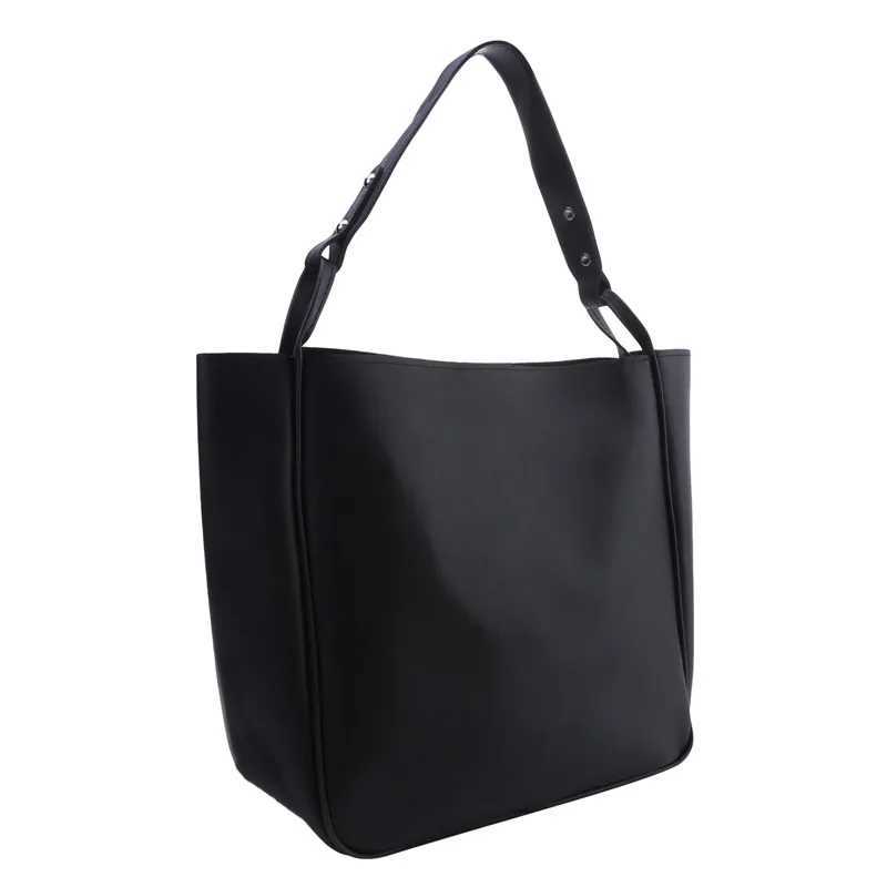 Simple Wen Bucket Shoder Bags New Solid Color Handbags Retro Large Capaci Tote Bags Large Capaci Pu Leather Bags 2024 Z250318