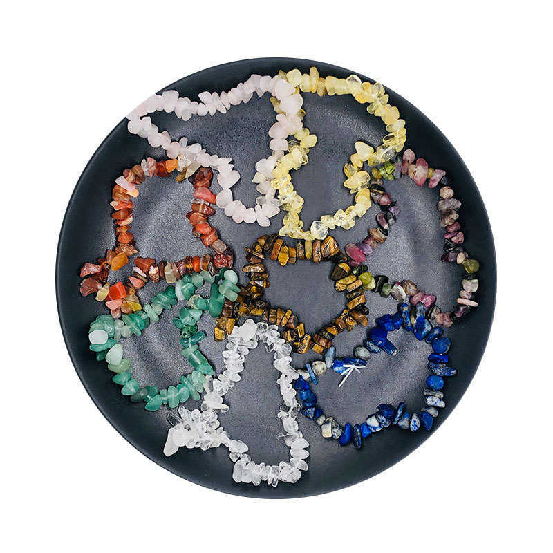 Charm Bracelets Natural crystal broken stone bracelet handmade accessory bracelet irregular elastic rope crystal broken stone bracelet H25220