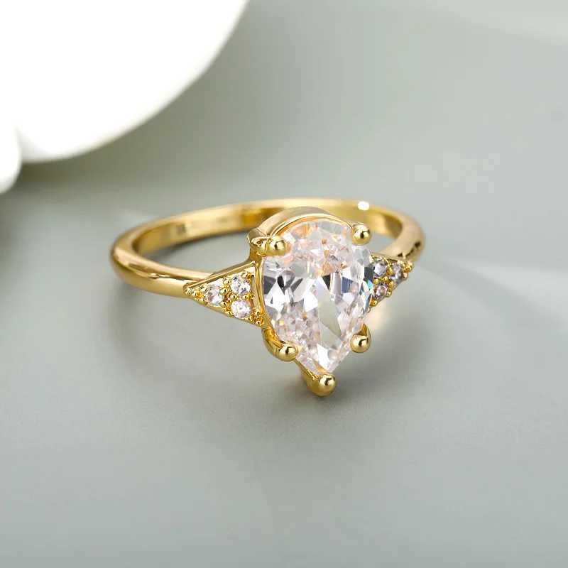 StainlESS Steel Water Drop Rings For Wen Shiny Wedding Couple Ring 2022 Trend Aesthetic Jewelry Gift Bague Femme X250220