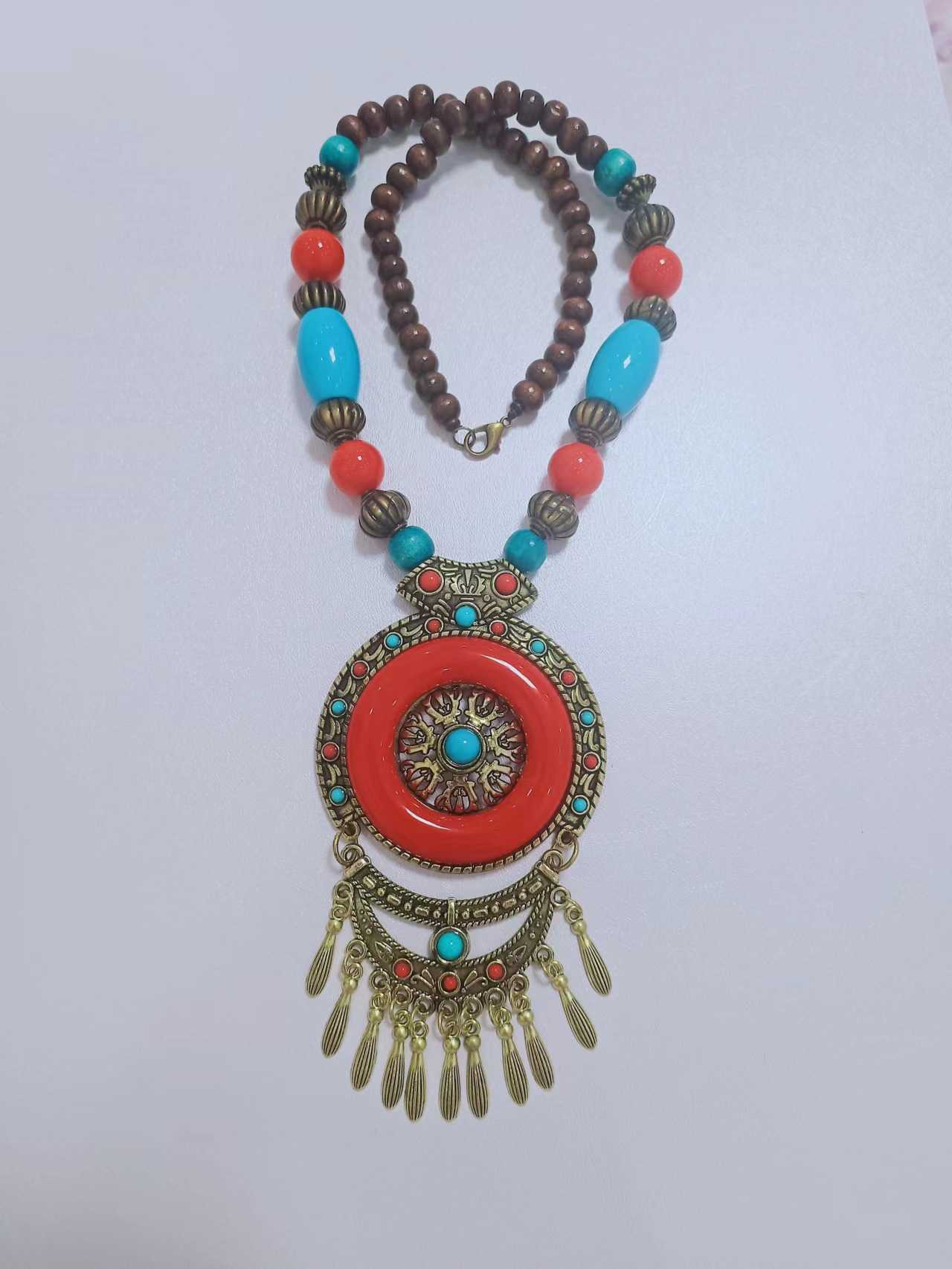 Pendant Necklaces Shop Bohemian Pendant Tibetan Ethnic Style Necklace Tassel Beach Sweater Chain H25219