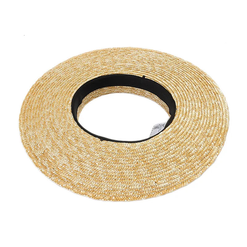 Summer Parent-child French Vintage Empty Top Straw Hats For Women Beach Breathable Top Caps Childrens Straw Big Brimmed Hats 250219
