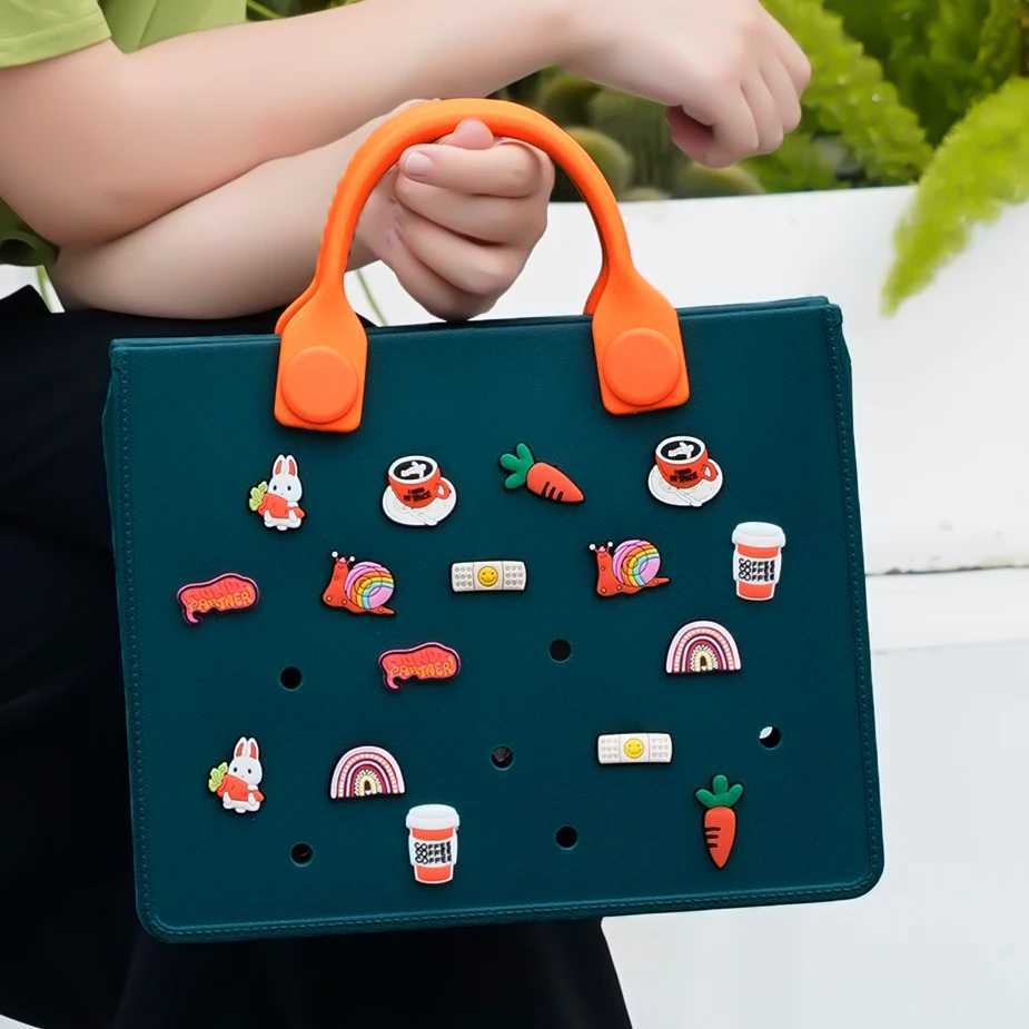 The Orange Guy NEW Casual Waterproof Travel Tote Bag Outdoor Beach Bags Women Fashion New EVA Punched Handbag Fit Charms Z250219