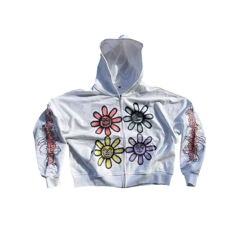 Dark and loose antique style personalized American print hooded long sleeved pullover pocket hoodie