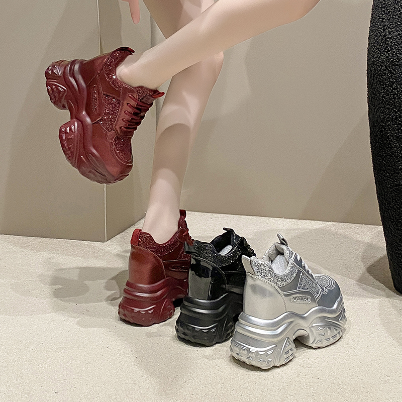 Casual Platform Designer Sneakers High Heels High Quality Sports Vulcanized Shoes Bling Trainers Chunky Luxury Sneakers Zapatos Mujer