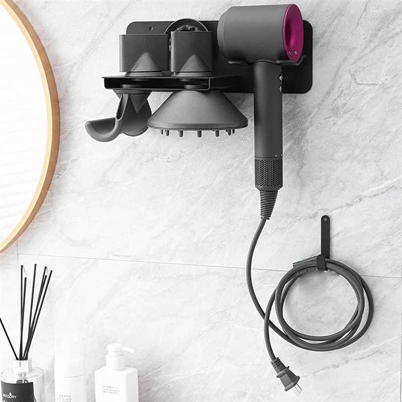 Popular Hair Dryer Holder Wall Mounted Bathroom Blow Dryer Holder Storage Rack for Hair Dryer W250220