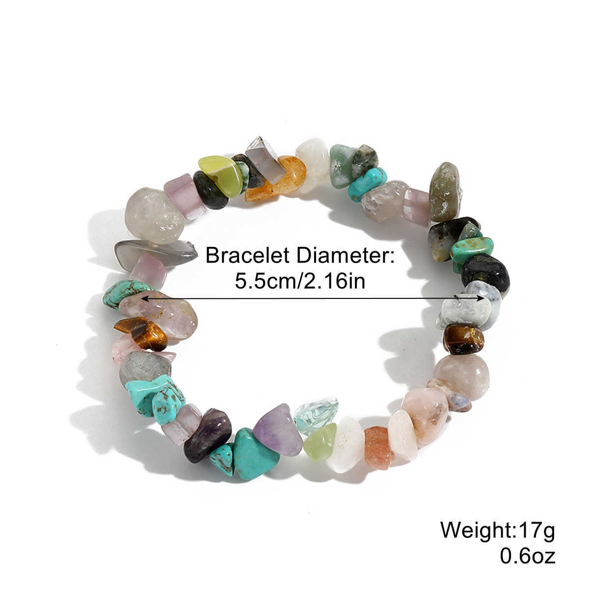 Charm Bracelets Bohemian Colored Stone Bracelet Summer Accessories Natural Stone Bracelet H25220
