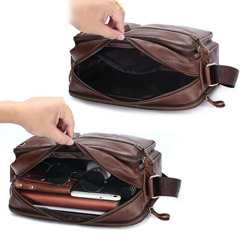 New 2024 Genuine Shoulder Casual Leather Men's Pad Messenger Male Business Crossbody Bag Hot Handbag For Men