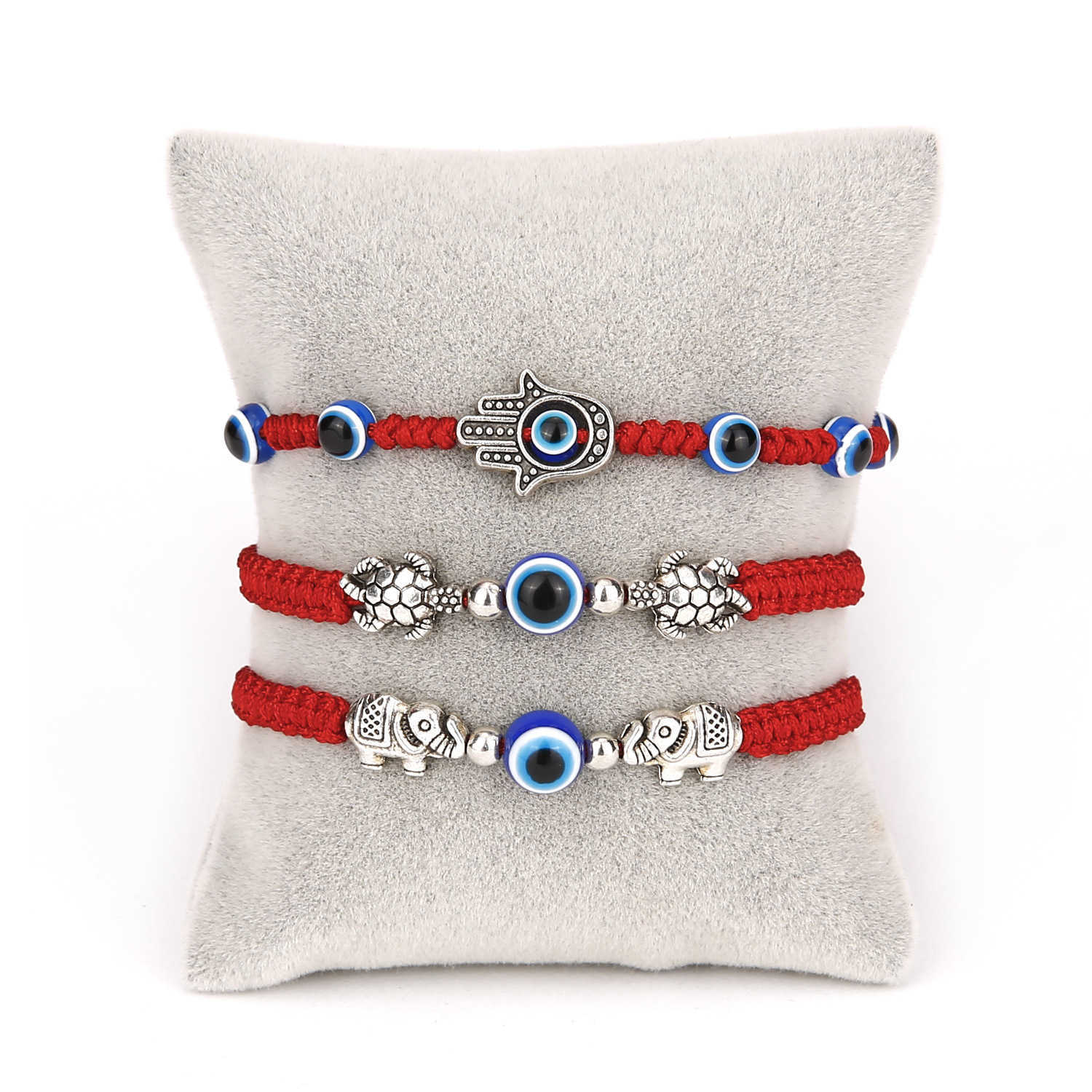 Charm Bracelets Bracelet female evil eyes palm blue eyes evil eyes red rope knitting Adjustable Bracelet H25220