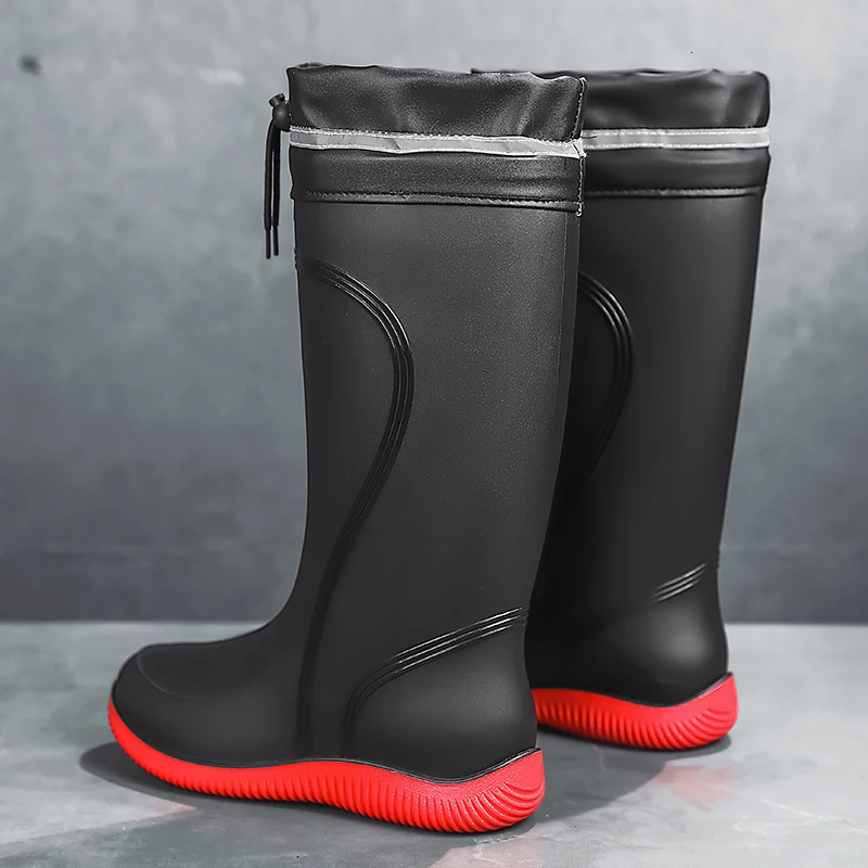 Rain shoes mens waterproof rainproof boots four season soft soles nonslip comfort outdoor work water males 250219