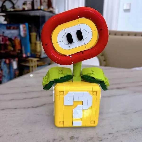 Free shipping Blocks NEW MOC Piranha Plant Model Fit Flame Flower Assembled Building Block Brick Children Educational Toys Christmas Gifts